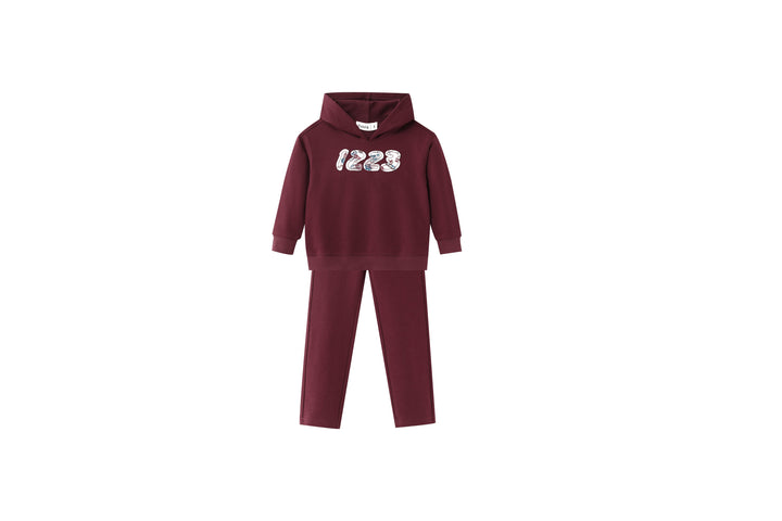 1223 hooded set - burgundy