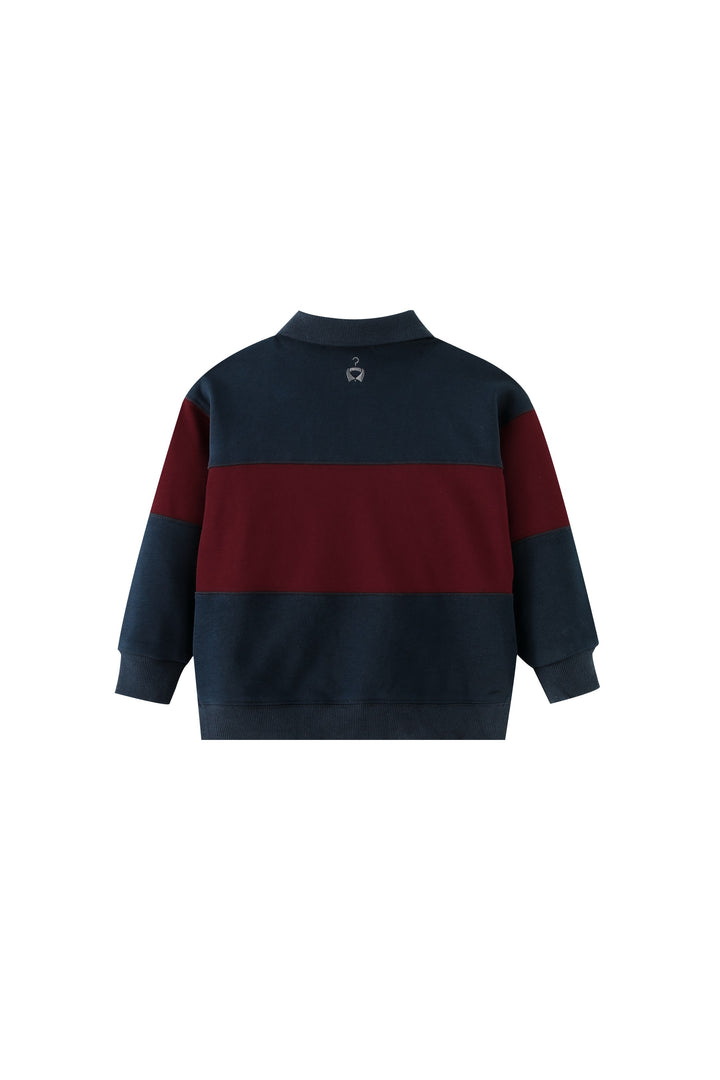 bold striped polo - burgundy striped