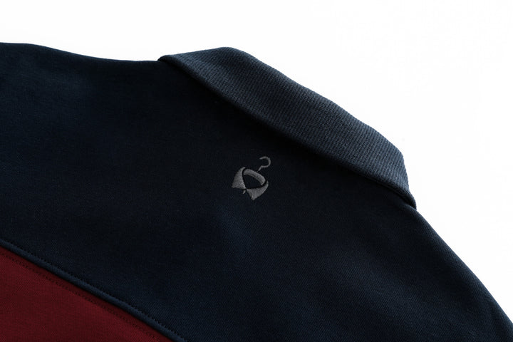 bold striped polo - burgundy striped