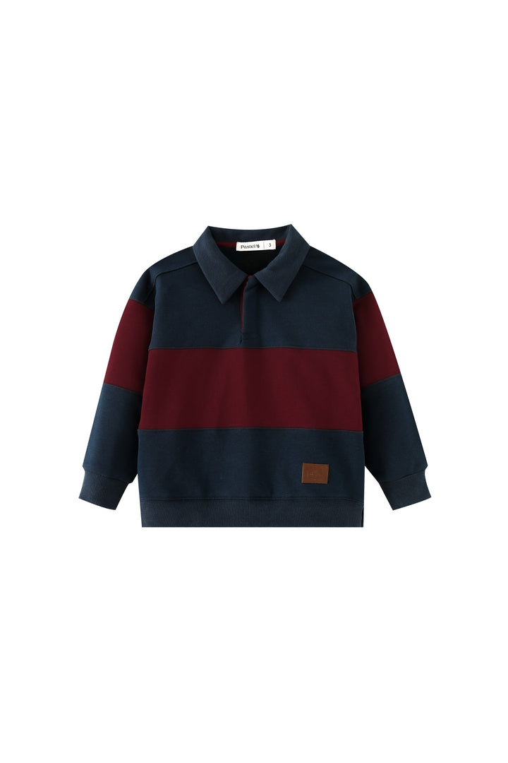 bold striped polo - burgundy striped