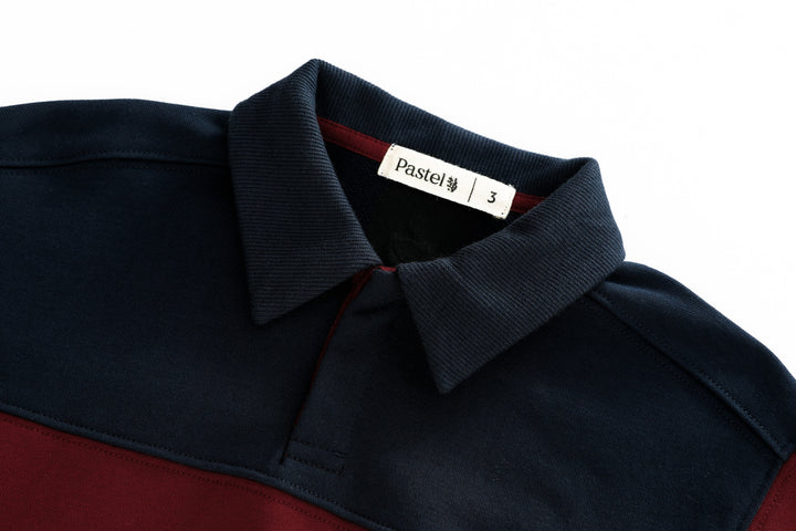 bold striped polo - burgundy striped