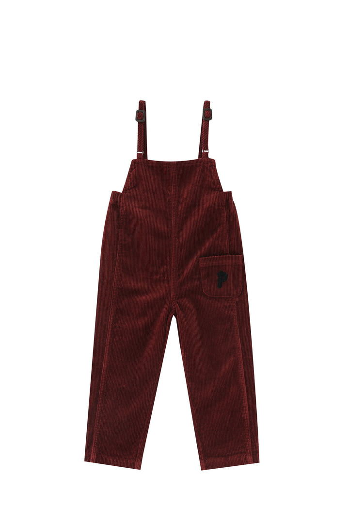 corduroy overall with pockets - rust