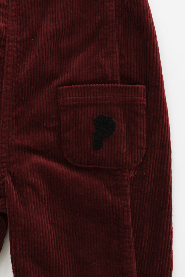 corduroy overall with pockets - rust
