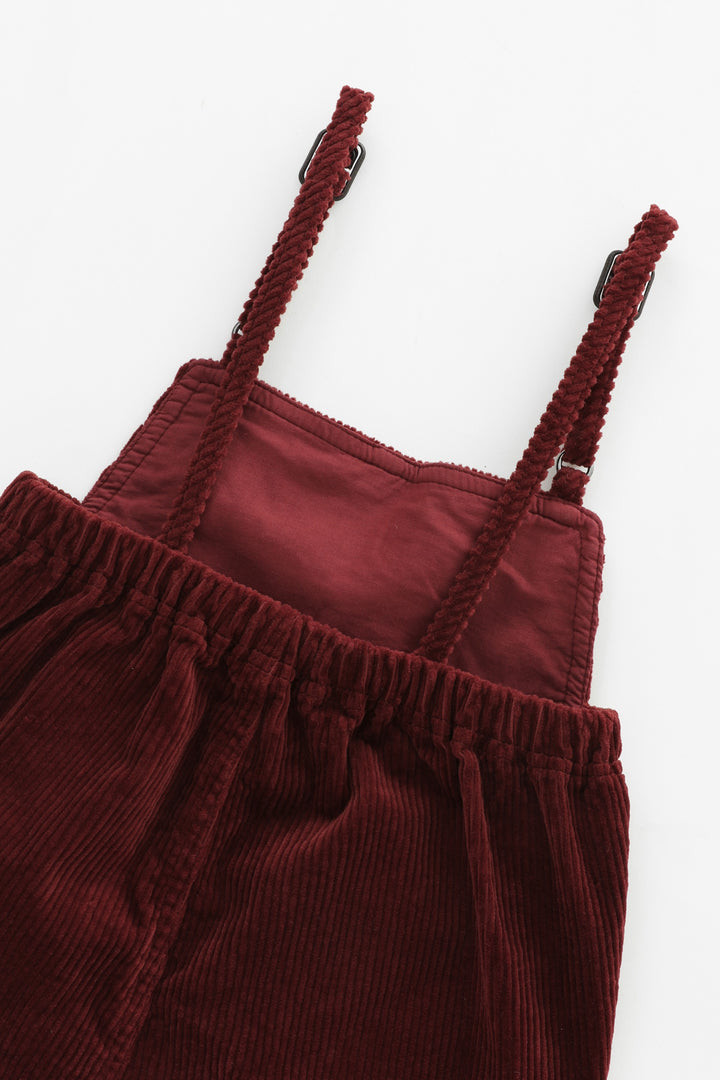 corduroy overall with pockets - rust