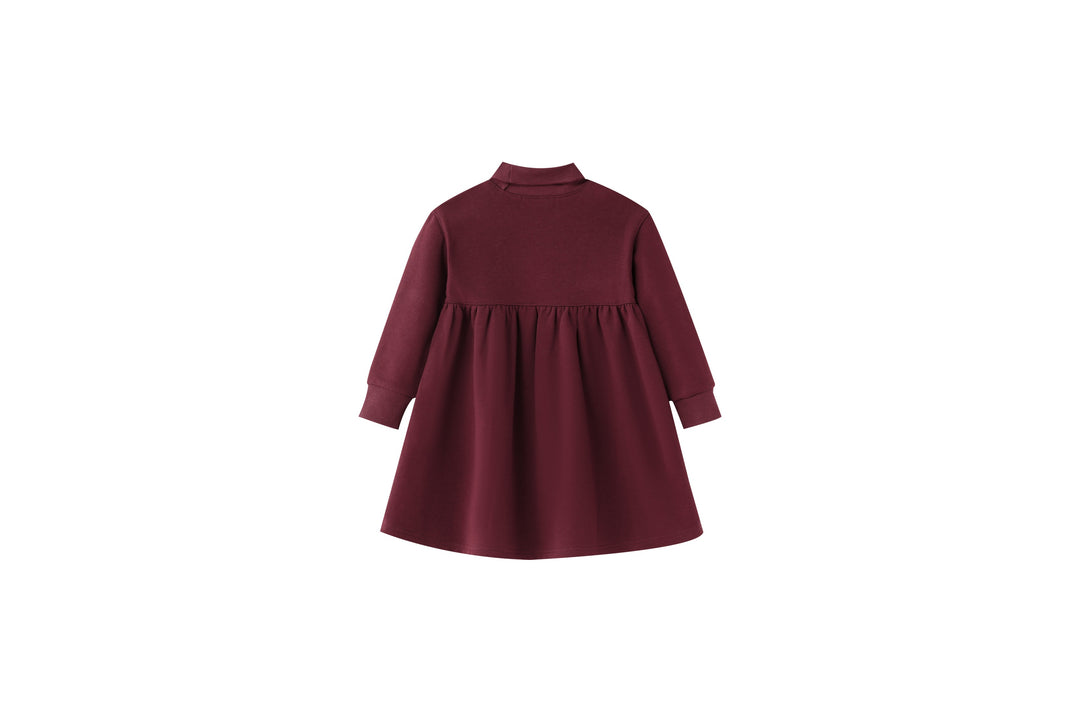 heart icon turtleneck dress - burgundy