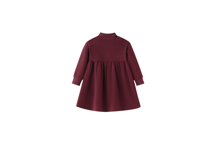 heart icon turtleneck dress - burgundy