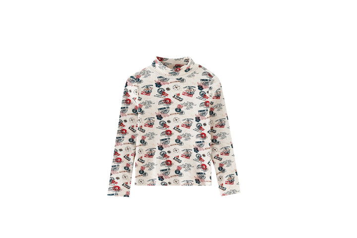 voyage printed turtleneck - stone multi