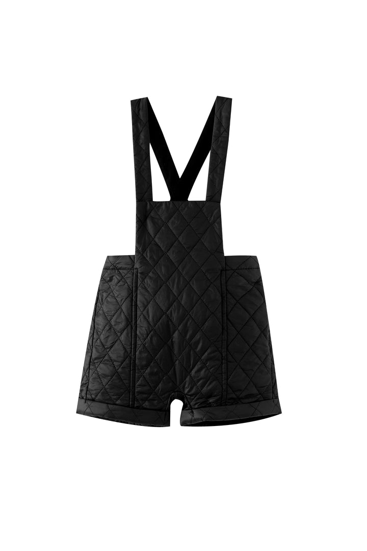 quilted shortal - black