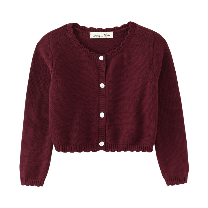 cardigan button front - burgundy