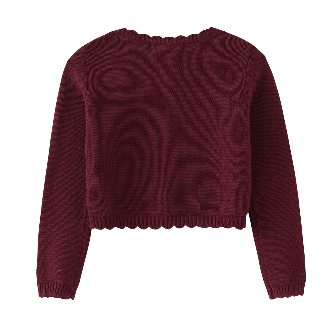 cardigan button front - burgundy