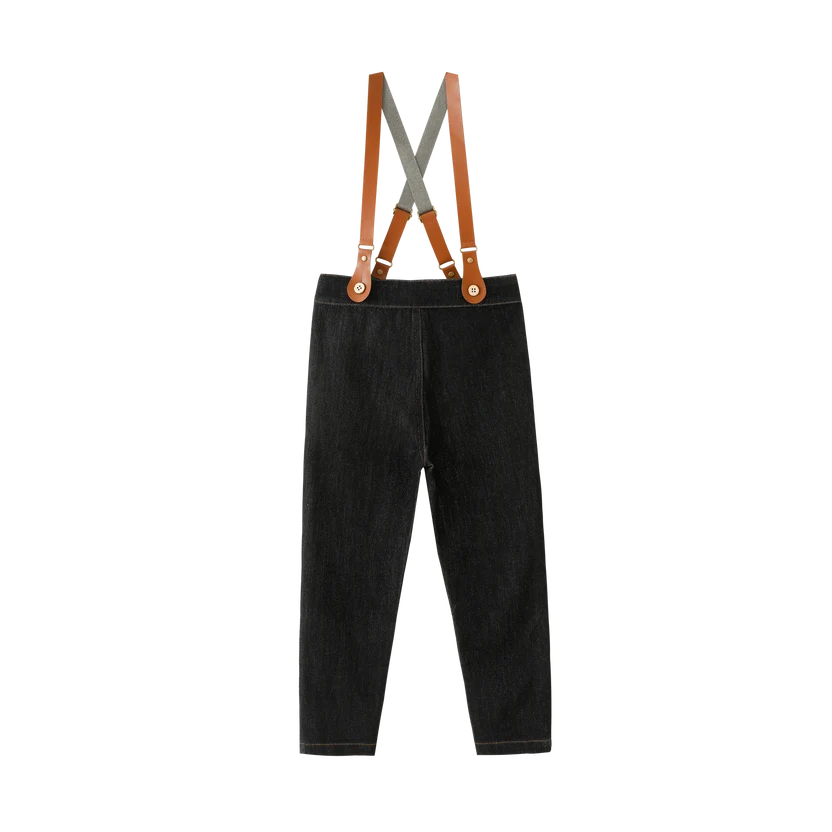 pants suspender - black denim