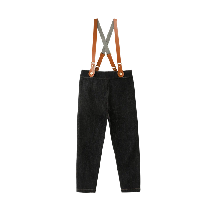 pants suspender - black denim