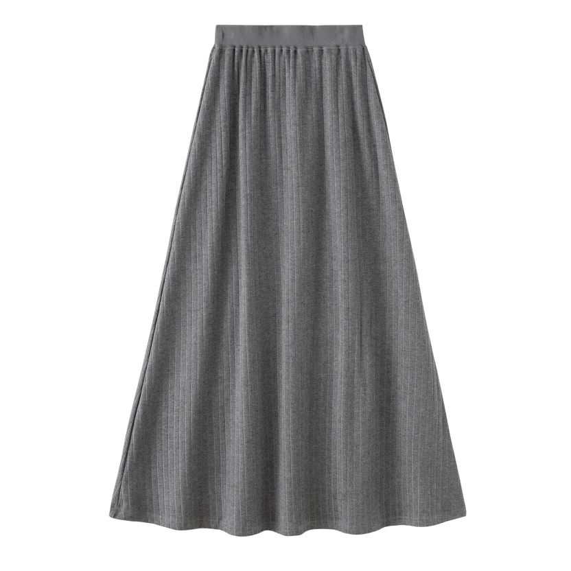 skirt ribbed maxi - grey