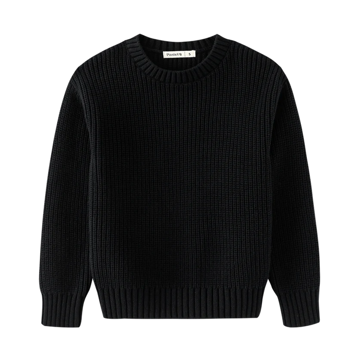 top l/s knit crewneck - black