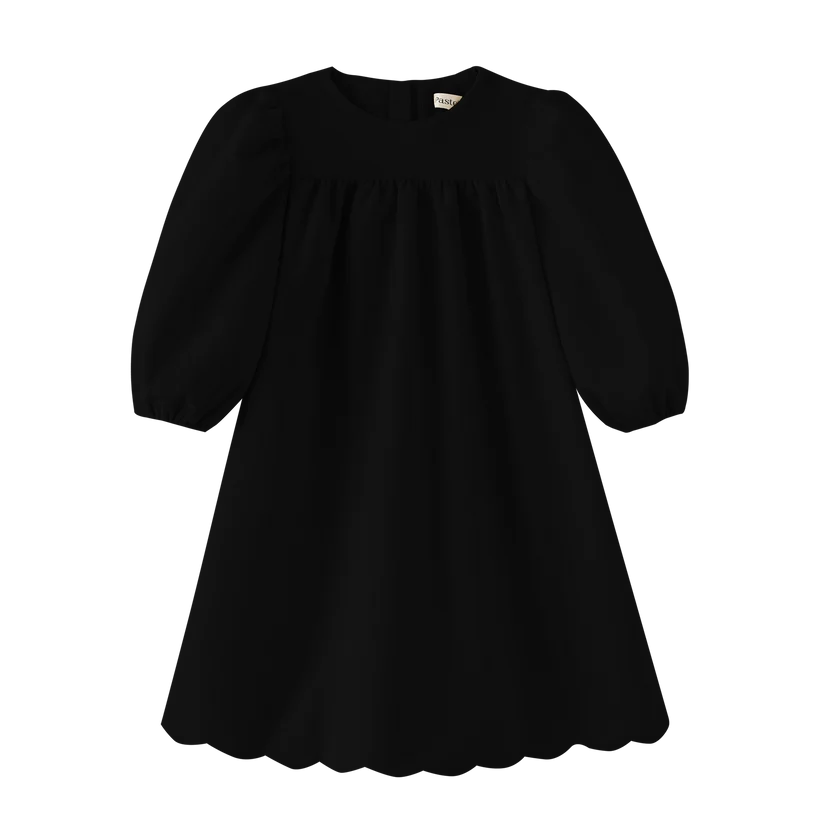 dress high waisted wool - black