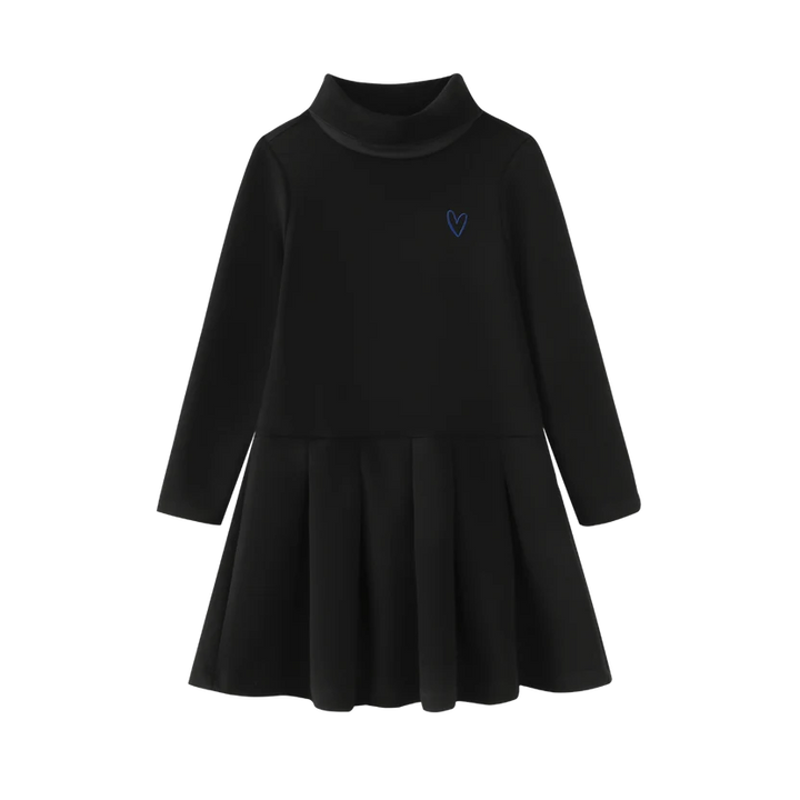 dress turtleneck heart - black