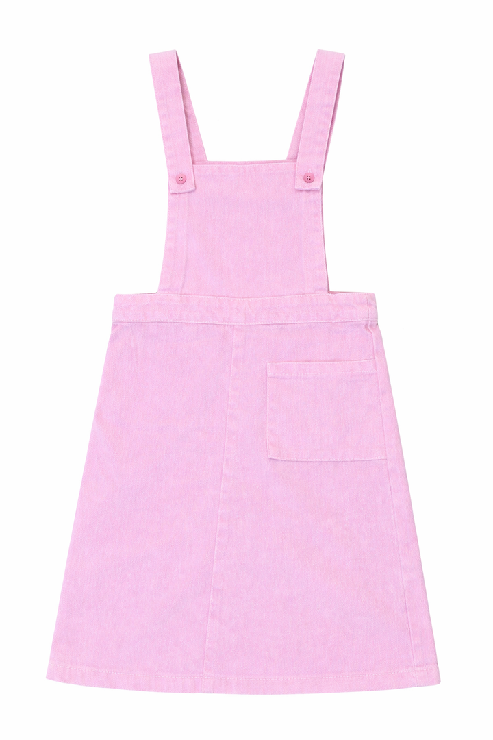 dress denim snaps pinafore jumper - pale pink-81