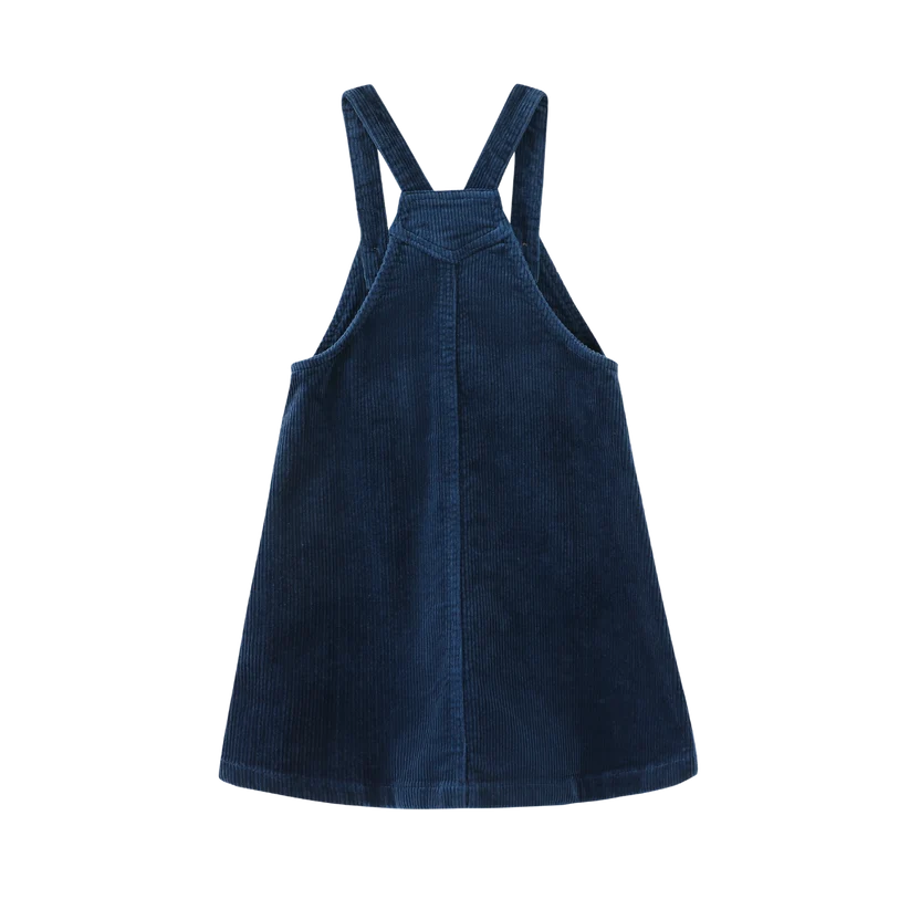 dress pinafore with center pocket jumper - royal blue