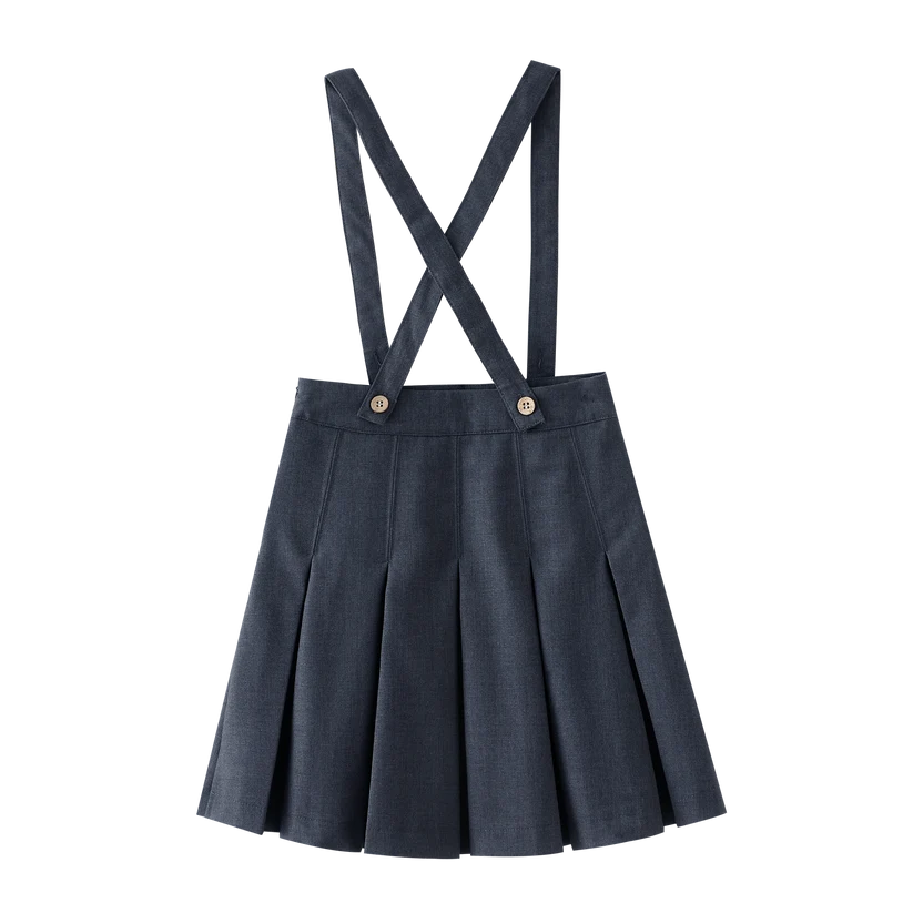 skirt suspender pleated - grey