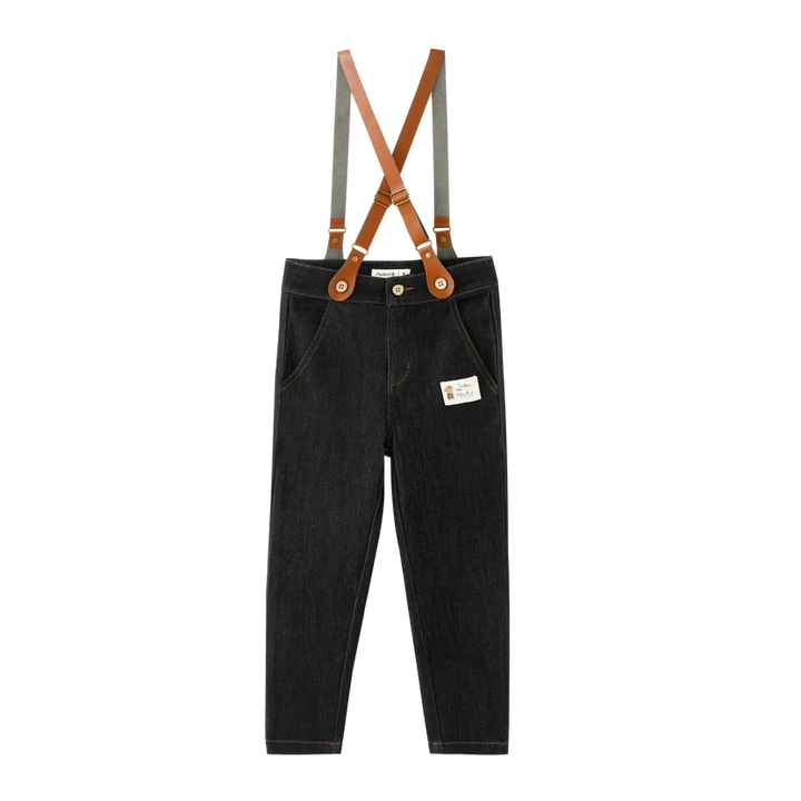 pants suspender - black denim