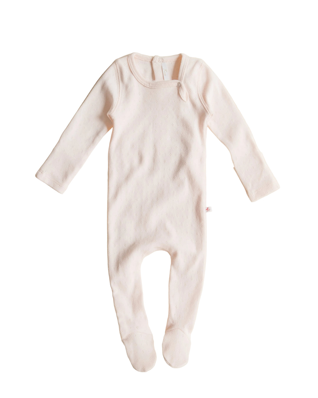 footie pointelle snap with bonnet - barely pink