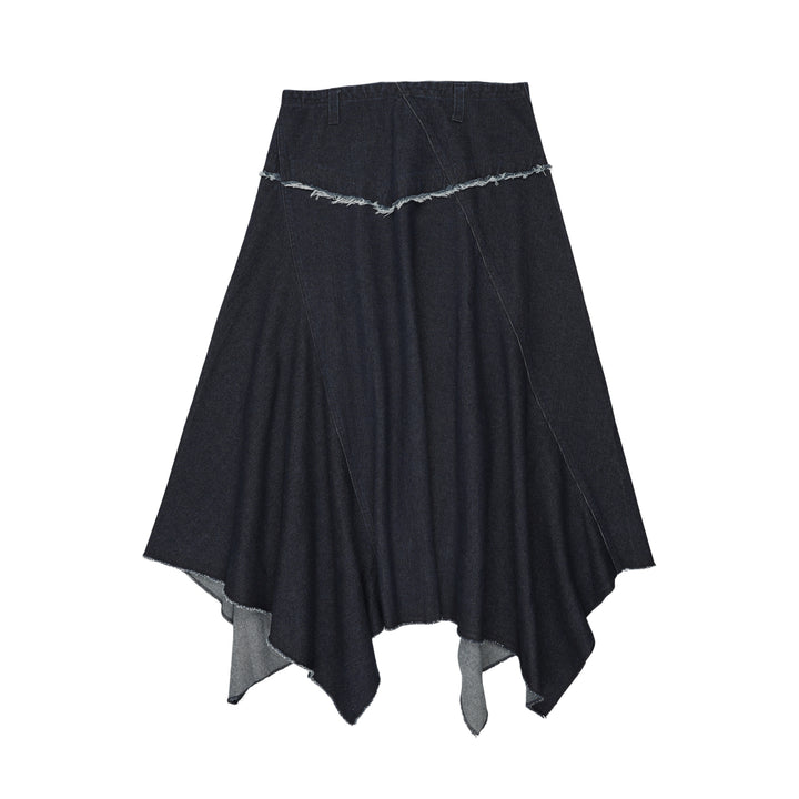 skirt denim asymmetrical - navy