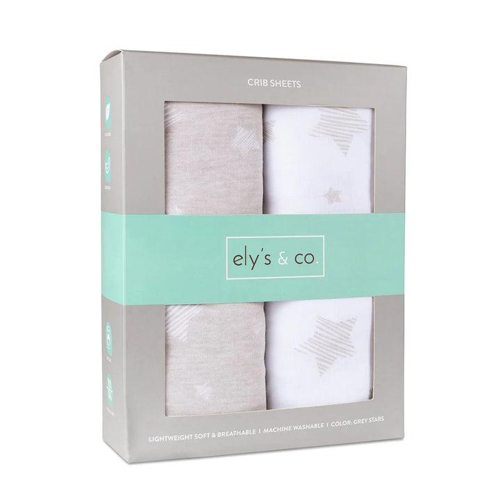 sheet cotton crib/toddler drawn star - tan