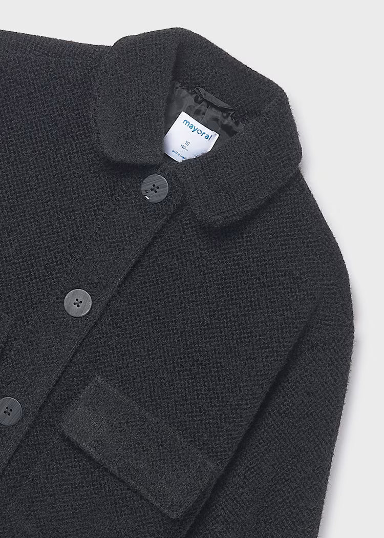 jacket chenille collar with pockets - black-080