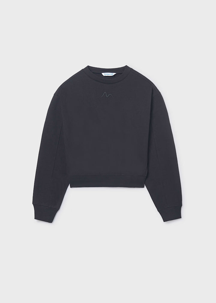 top l/s cropped swirl sweatshirt - black-017