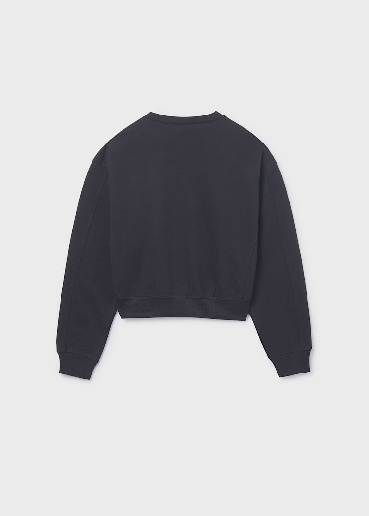 top l/s cropped swirl sweatshirt - black-017