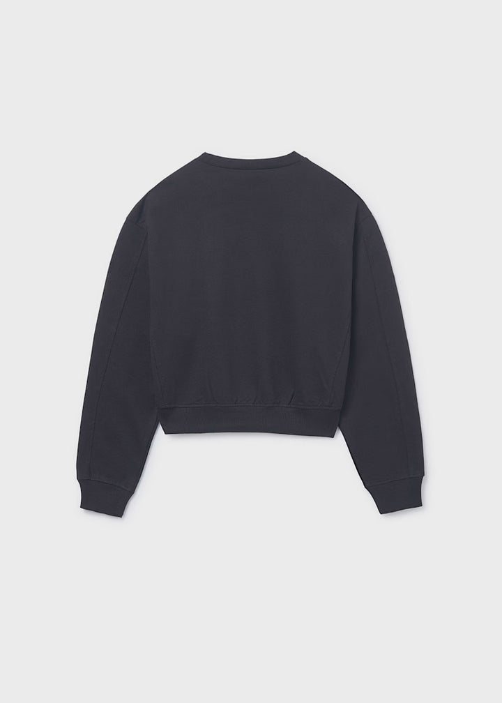 top l/s cropped swirl sweatshirt - black-017