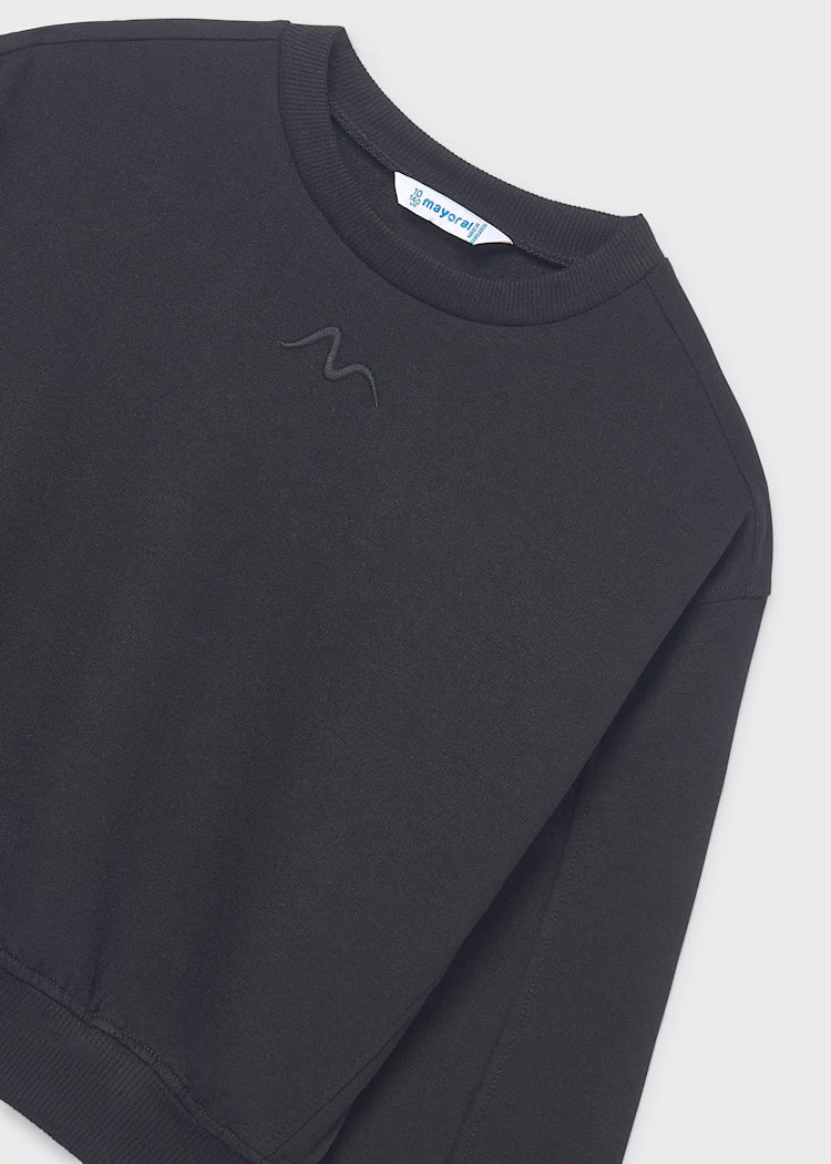 top l/s cropped swirl sweatshirt - black-017