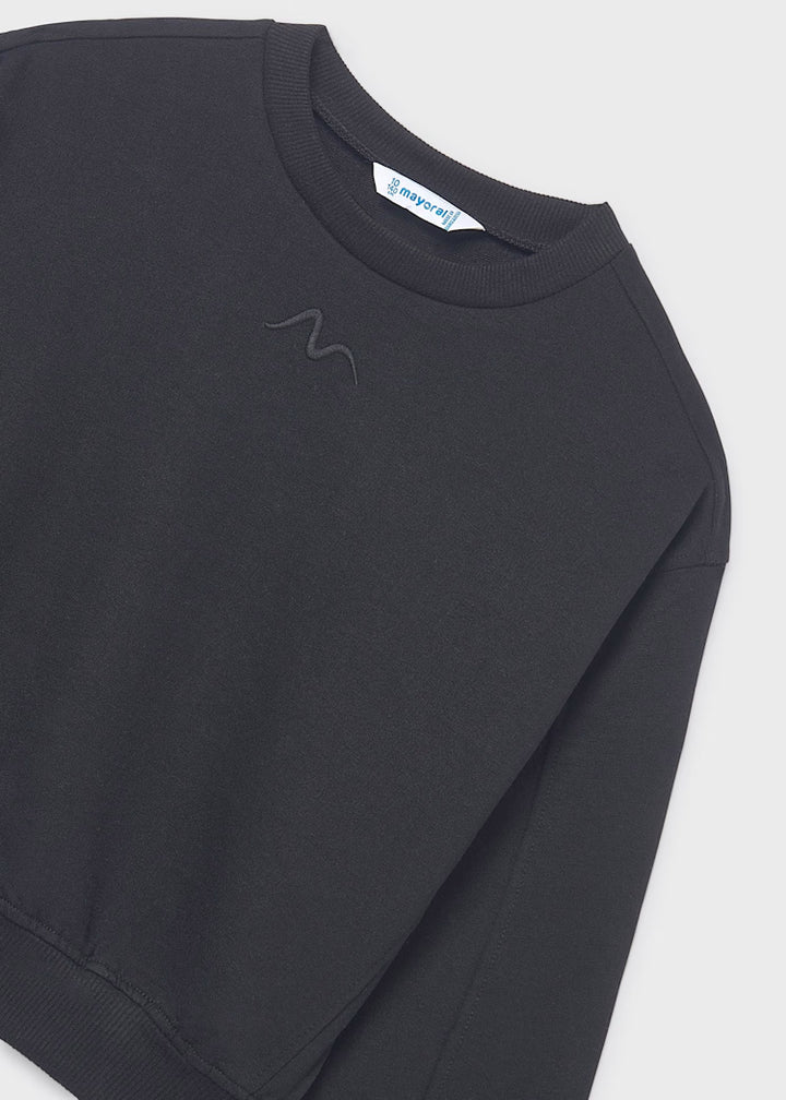 top l/s cropped swirl sweatshirt - black-017