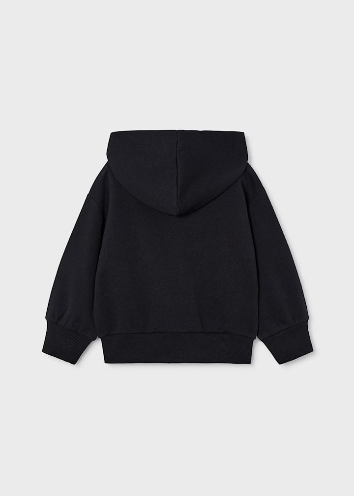 top l/s hooded zip up sweatshirt - black-070