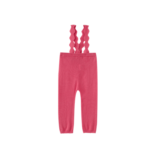 scalloped edge suspender legging - hot pink