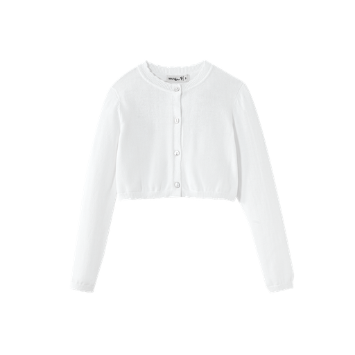 scalloped edge cardigan - white
