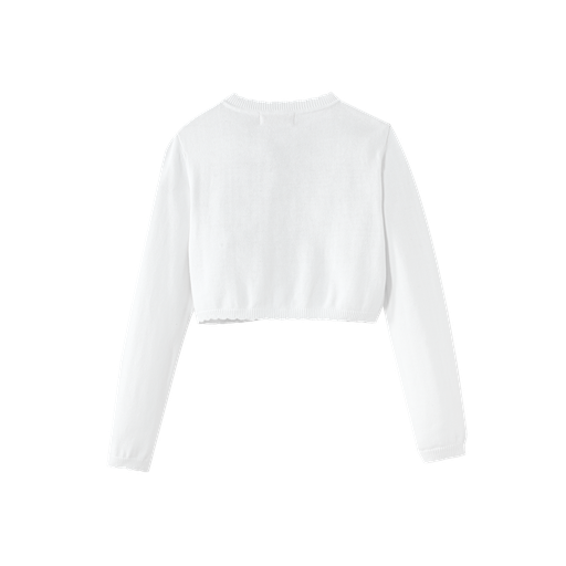 scalloped edge cardigan - white