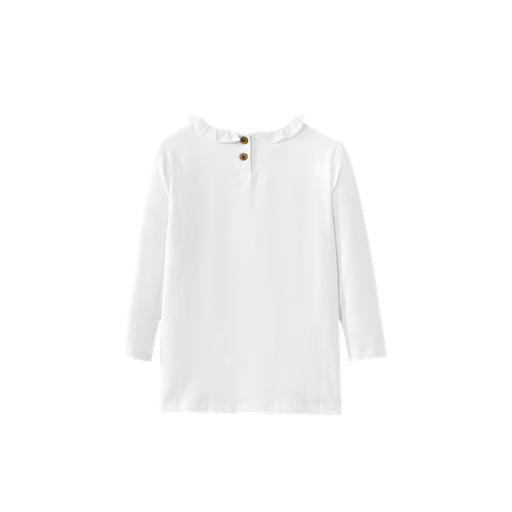ruffle neck t-shirt - white