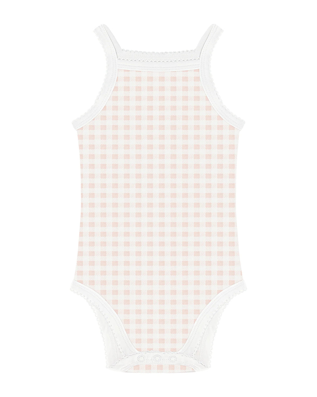 onesie gingham - white/pink