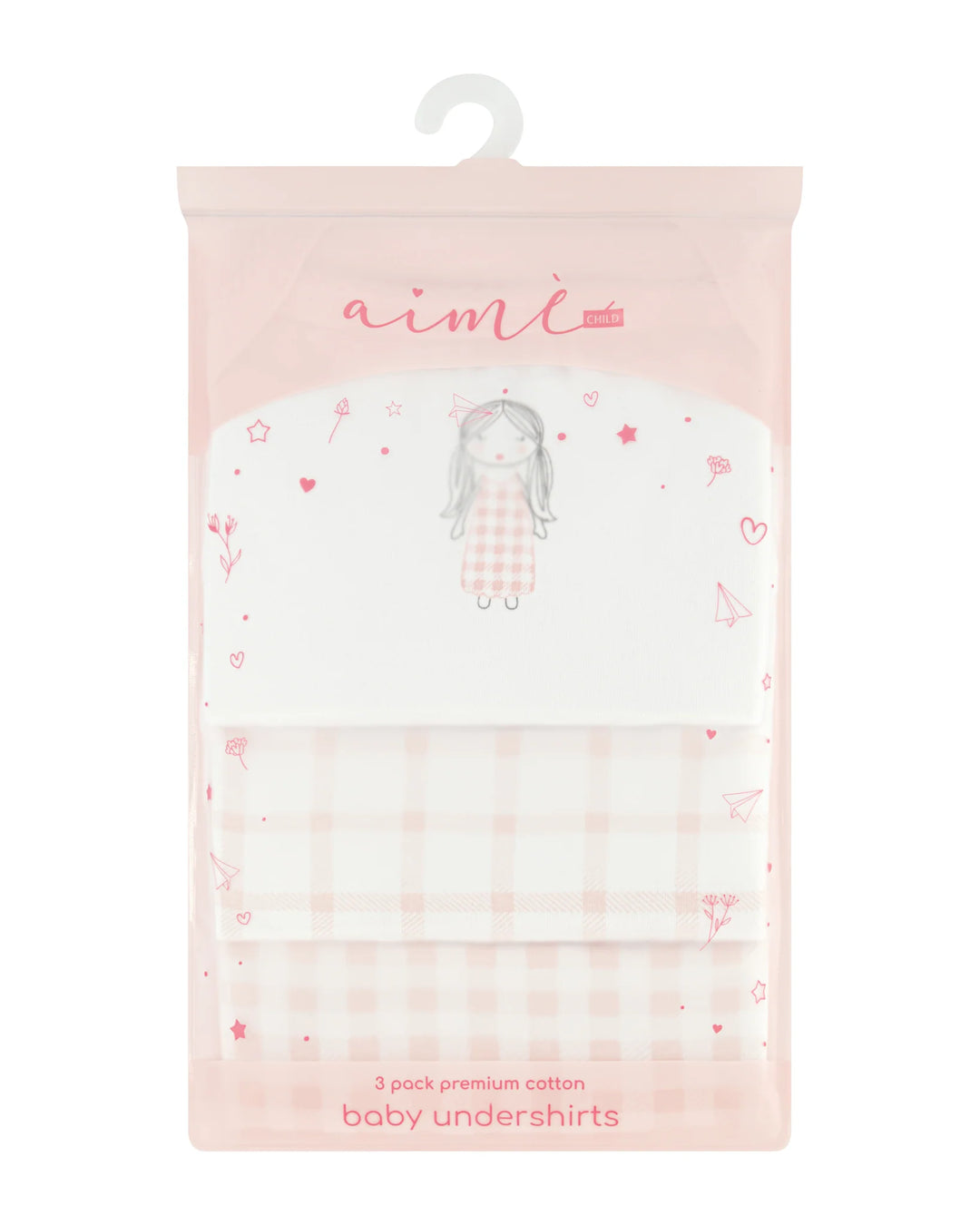 onesie gingham - white/pink