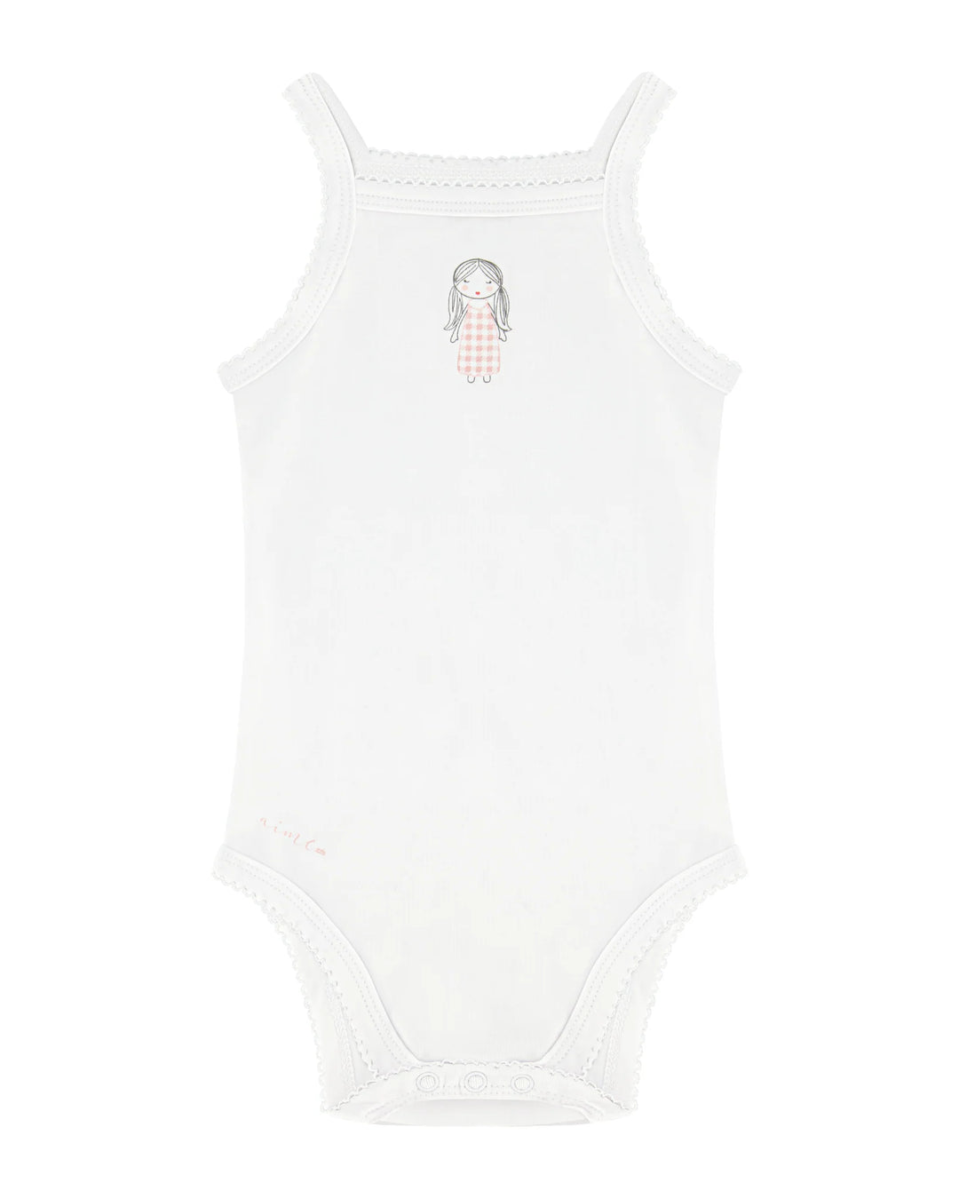 onesie gingham - white/pink