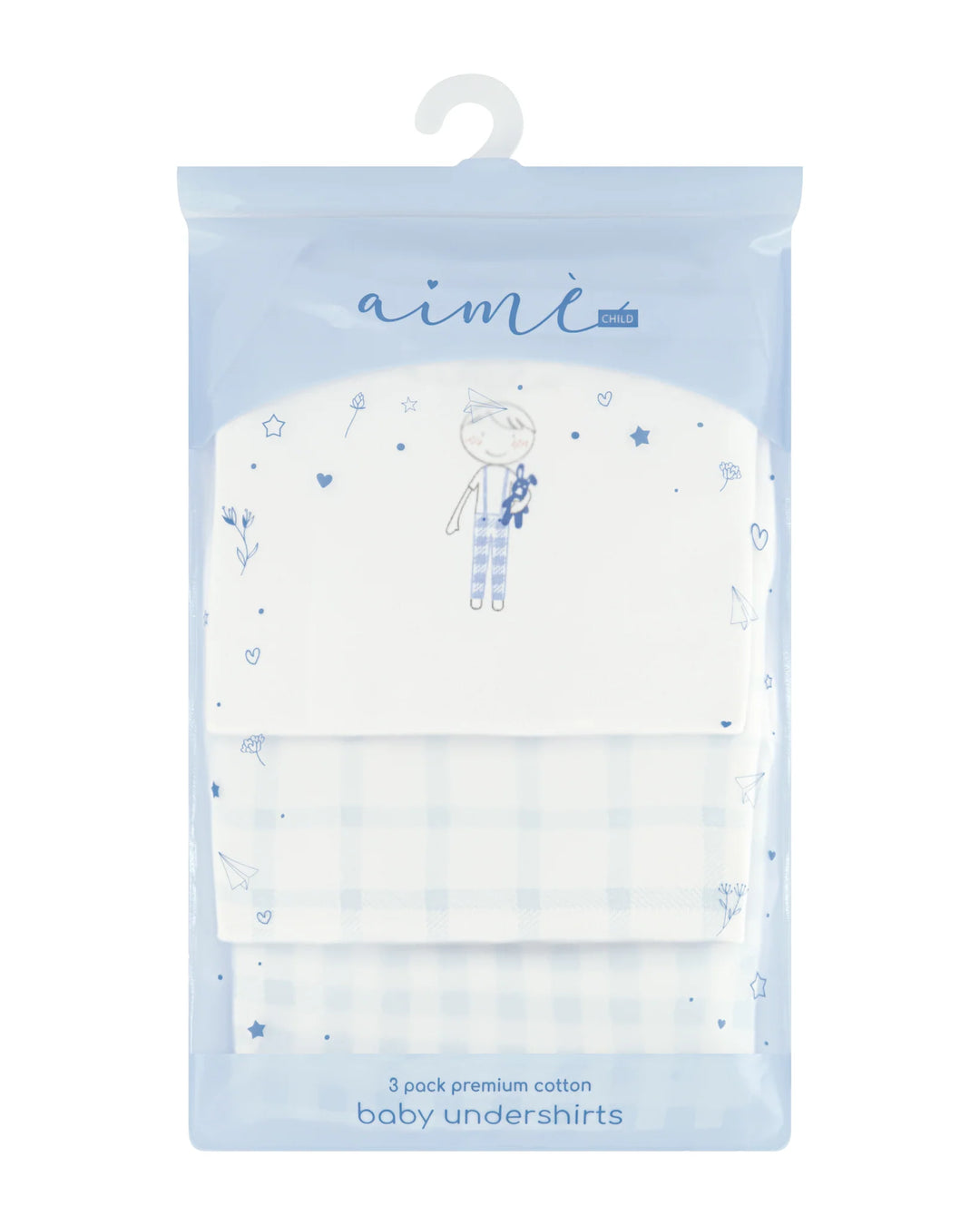 onesie gingham - white/blue