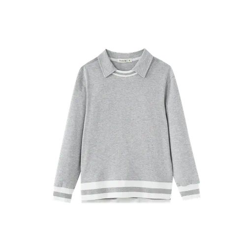 polo with striped edging - grey