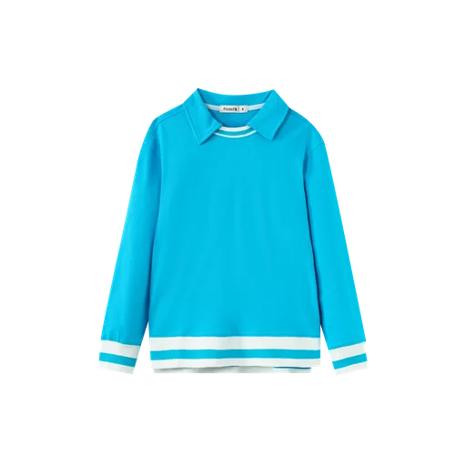 polo with striped edging - blue