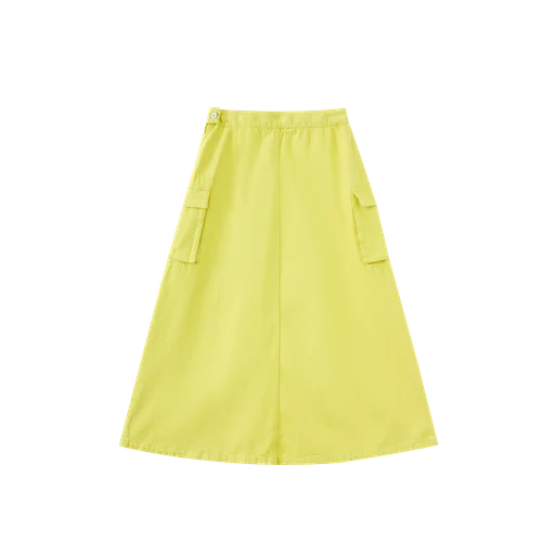 midi skirt with pockets - yellow
