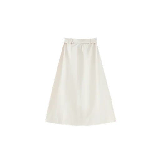 midi skirt with buckle belt - beige