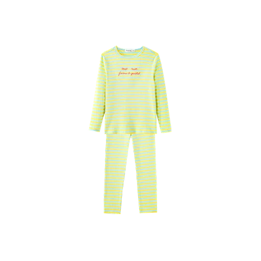 striped ribbed pajama - yellow striped