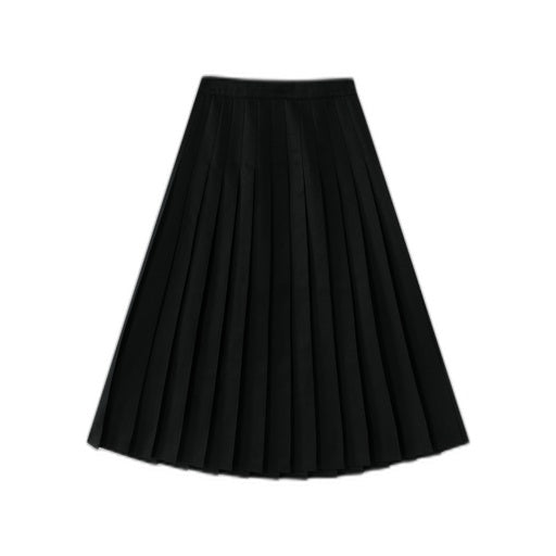 midi classic pleated skirt - black