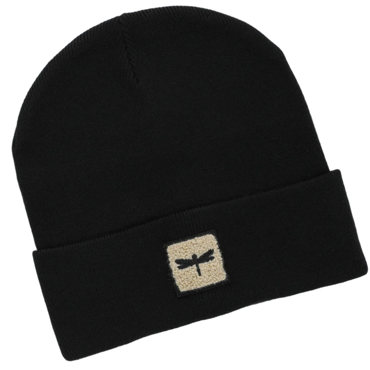 beanie sherpa logo cuffed - black/taupe