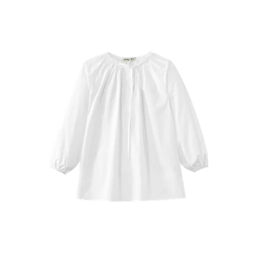 blouse with side bow - white
